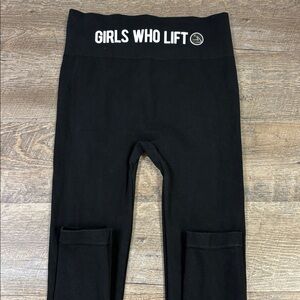 Girls Who Lift High-Rise Seamless Leggings | Black | Size L/XL